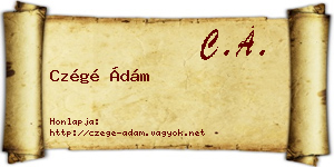 Czégé Ádám névjegykártya
